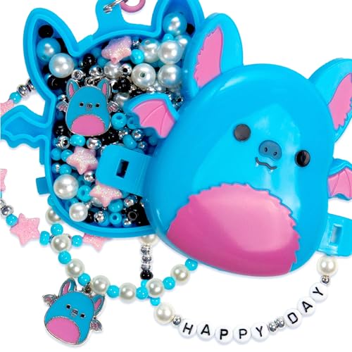 Original Squishmallows Boyle The Bat Bracelet Kit, Makes 3 Accessories, Fun Beads and Charms, Bonus Keychain, Friendship Jewelry Making Set, Gifts for Girls, Craft Kits, Arts and Crafts for Kids - style: Boyle the Bat