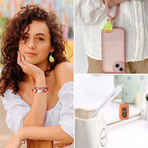 Craftdady Resin Plastic Miniature Food Snack Pendants Charms Ice Drink Juice Pendants Cute Bottle Fruit Keychain Charms Hang Ornament for DIY Craft Earring Bracelet Necklace Jewelry Making - color: Mixed Color Cake
