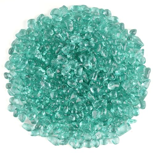 Glass Stones, 1Lb/460g Irregular Sea Glass Dercorative Rocks Non-Toxic Artificial Crystal Pebbles for Aquarium Decoration/Vase Filler/Table Scatter/Handcraft/Jewelry Making/Gems Display, Light Green - color: Light Green
