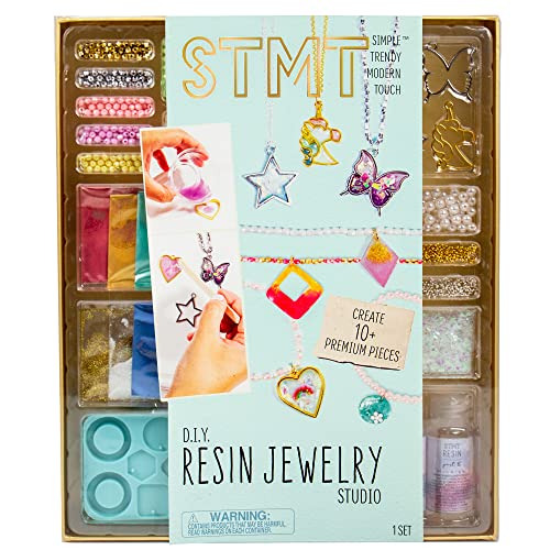 STMT D.I.Y. Resin Jewelry Studio, All-in-One Resin Jewelry Making Kit with Molds, Fun DIY Kit to Make Your Own Necklaces, Bracelets & More, Great Gift for Teen Girls 14+ - style: Resin