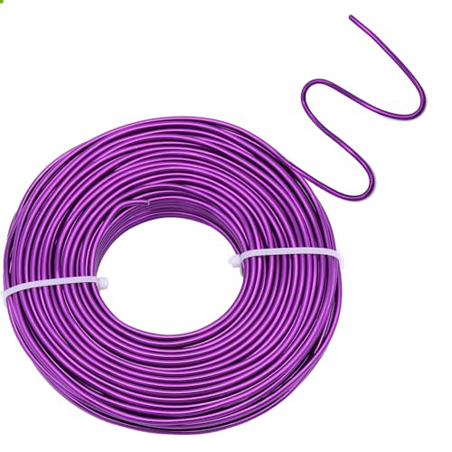 Purple Aluminum Craft Wire 3mm×100FT Bendable Metal Wire 9 Gauge for Jewelry Making DIY Art Projects Floral Fishing Reusable Wires - color: Purple, size: 9 Gauge(3mm)