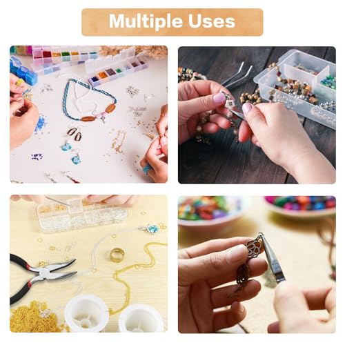 1440 Pcs Jump Rings for Jewelry Making Kits, Silver Gold Jewelry Jump RingsJewelry Repair Kit for Necklaces Lobster Clasps DIY Crafts Keychains Repair Supplies Tools, with Pliers/Tweezers/Ring - style: 1pcs - Silver & Gold