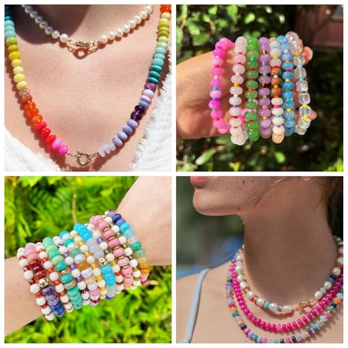 Rondelle Beads for Jewelry Making 5x8mm Natural Stone Beads 1 Strand 15.5inch Lentil Spacer Beads Rondelle Gemstone Bead Semi-Precious Stone Bead for Bracelet Necklace Crafts Amethyst - color: Amethyst Beads