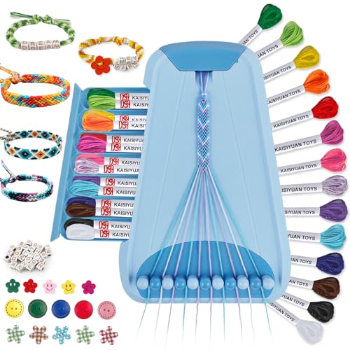Friendship Bracelet Making Kit for Girls Ages 8-12, Kids Jewelry Making Kit with 28 Pre-Cut Threads and Letter Beads, Arts and Crafts for Kids, Birthday Easter Gifts for 6 7 8 9 10 11 12 Year Old - color: Light Blue
