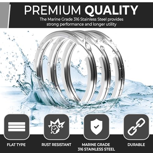 CREST Surgical and Marine Grade Stainless Steel Split Ring for Keychains SS316L Key Rings for Car Keys - color: 25-pack