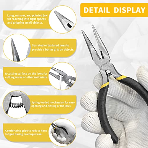 BOOSDEN 5" Needle Nose Pliers, Mini, Jewelry Making, Electronics Repair - size: 5" (1 Pack)