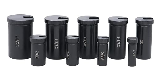 Accusize Industrial Tools - No.10 HSS Keyway Broach Set, 18 Pcs with Precision Ground Teeth, Includes 4 Broaches & 9 Bushings, 5100-0010