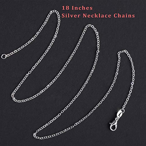 50 Pack Silver Plated Necklace Chains Bulk, Cable Chain Pack for Jewellery Making - color: Silver and Gold, size: 18 Inch