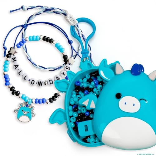 Original Squishmallows Tatiana The Dragon Bracelet Kit, Bracelet Making Kit, Friendship Bracelet Kit, Charm Bracelet, Charm Bracelet Making Kit, 7 Year Old Girl Birthday Gifts, Squishmallows for Boys - style: Tatiana the Dragon