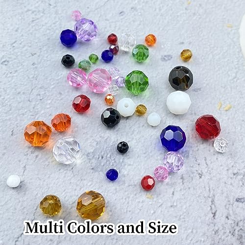 550pcs Round Crystal Glass Beads 3mm 4mm 6mm 8mm Round Faceted Spacer Beads for Jewelry Making Bracelet Earring Necklace Wind Chimes Suncatchers DIY Craft Making Supplies(Red Series) - color: Red Series, size: 3/4/6/8mm