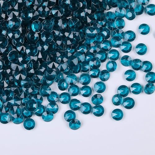 1000pcs/ Pack Wedding Table Acrylic Diamond Scatter Crystals Confetti Acrylic Gems Vase Fillers Rhinestones for Wedding, Bridal Shower, Vase Beads Decorations (10mm, Turquoise) - color: Turquoise, size: 10mm