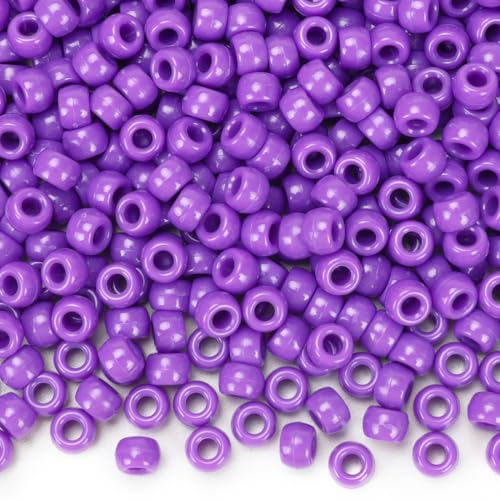 IOOLEEM Purple Pony Beads,1200pcs Beads for Bracelets Making & Hair braiding, Kandi Friendship Bracelets & Jewelry Making. - color: Purple
