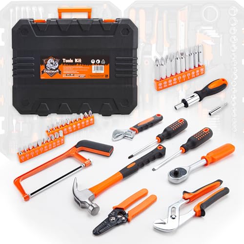 CARTMAN 238-Piece Socket Wrench Auto Repair Tool Combination Package Mixed General Household Hand Tool Set Tool Kit with Plastic Toolbox Storage Case - color: Orange