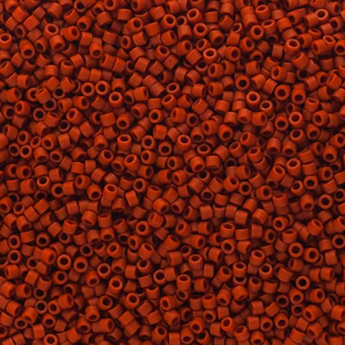 Miyuki Delica 11/0 Frosted Glazed Red Matte 5.2gms Vial of Japanese Glass Beads