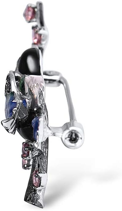 Santuzza 925 Sterling Silver Enamel Brooch Pin for Women