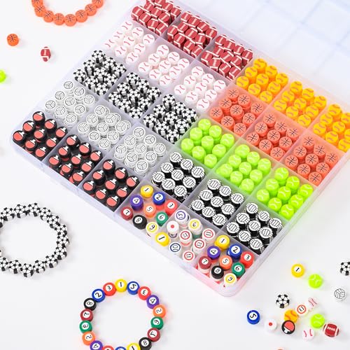 richginker 600pcs Polymer Clay Beads Friendship Bracelet Making kit Cute Fun Charms Beads for Bracelet Making DIY Arts Crafts Birthday Gifts Toys for Kids Girls Age 4-13 Ball - color: 3#Ball