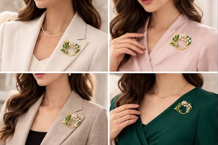 Nice You Helen Premium Crystal Flower Brooch Pin for Women – Vintage Rhinestone Jewelry Accessory, Elegant Gift-Ready Brooch for Dresses, Scarves & Special Occasions