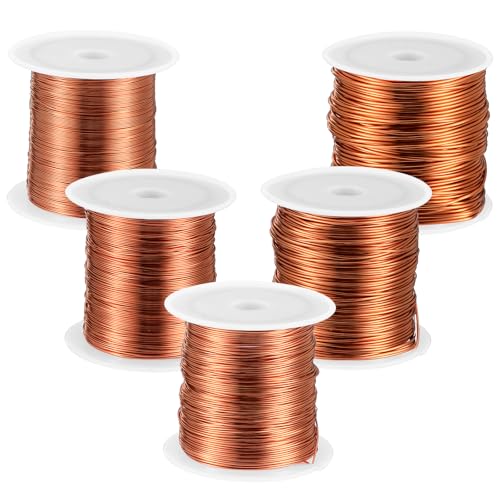 5 Rolls Copper Wire for Jewelry Making 18, 20, 22, 24, 26 Gauge Copper Jewelry Wire Craft Wires Bendable Beading Wires for Making Crafts, Sculpting, 5 Size(Copper) - color: Copper