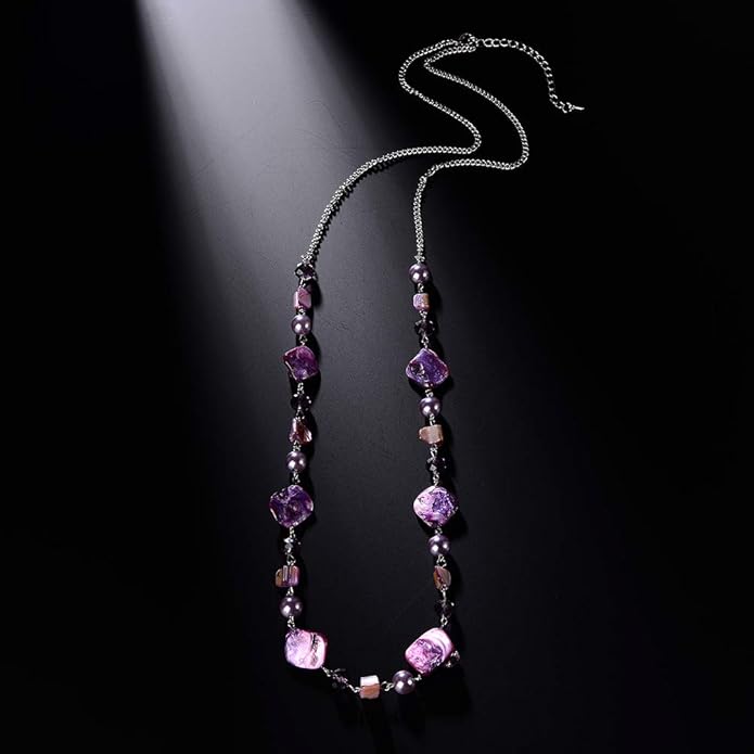 PEARL&CLUB Long Beaded Necklaces For Women - Sweater Chain Fashion Jewelry Necklace Gifts For Women