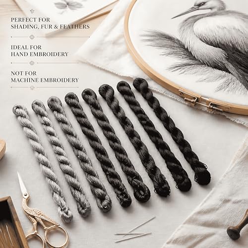 Natural 100% Silk Thread, Handmade Embroidery Thread Silk Floss 8 Colors 110m Each (78) - color: 78