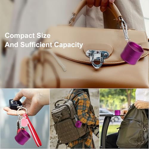 Mini Travel Ring Holder Keychain, Portable Jewelry Holder Keychain with Protective Sponge, Small Necklace Earrings Case for Gym Sports Bag Purse - color: 1-Tier Purple