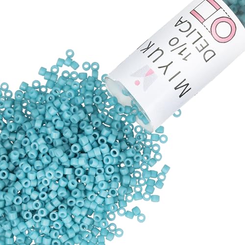Miyuki Delica Seed Beads – Size 11/0 (1.6 mm), DB0798, Dyed Matte Opaque Capri, 7.2 g, Approx. 1440 Beads, Made in Japan - color: DB0798 - Dyed Matte Opaque Capri