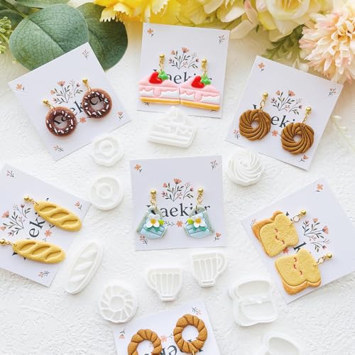 Food Shape Polymer Clay Cutters Set – Molds, Clay Cutters for Polymer Clay, Clay Earring Tools（Non-Food Items） - color: E color