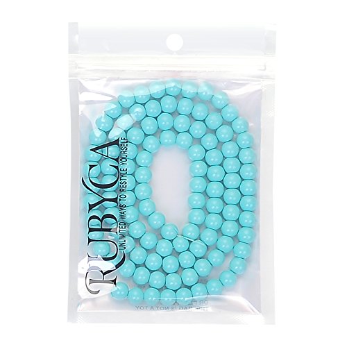 RUBYCA Round Opaque Painted Druk Czech Glass Beads Bulk Jewelry Making Supplies Strand (Blue, 4mm) - color: Light Blue, size: 4mm