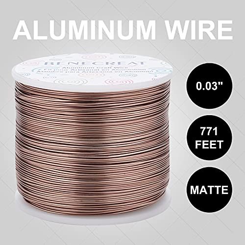BENECREAT 754FT Matte Jewelry Craft Wire 20 Gauge Tarnish Resistant Aluminum Wire for Beading Necklace Jewelry Making, Coconut Brown - color: Coconut Brown