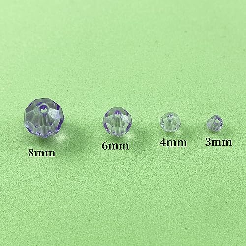 400pcs 3mm Round Crystal Glass Beads Round Faceted Spacer Beads for Jewelry Making Bracelet Earring Necklace Wind Chimes Suncatchers DIY Craft Making Supplies(Purple Series) - color: Purple Series, size: 3mm