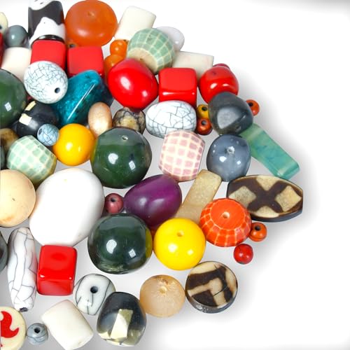 1/2 LB Bag of Assorted Resin Beads for Jewelry Making, Bracelets and Necklaces, Crafting Beads Supplies Kit, Large & Small Beads - color: Resin Mix