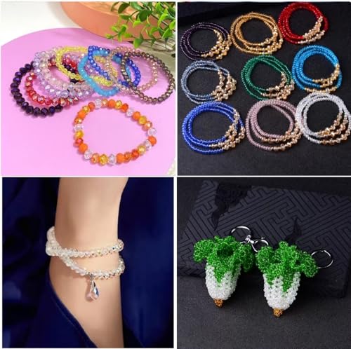 500pcs Crystal Glass Beads 3mm Faceted Rondelle Glass Spacer Beads with Hole for Bracelets Necklace Earring DIY Jewelry Making Craft(Crystal Clear) - color: Crystal Clear, size: 3mm