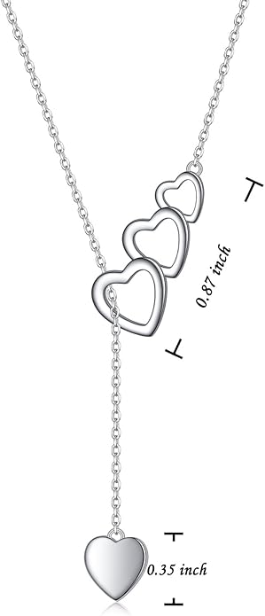 Long Necklace Sterling Silver Larait Bar Y Lariat Long Chain Drop Adjustable Necklace Gift for Her, 30"