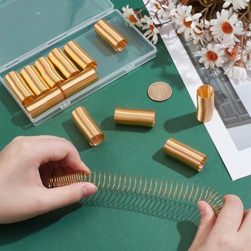 PH PandaHall 500 Loops Steel Memory Wire Golden Jewelry Wire Bendabe Metal Craft Wires for Women Rings Coil Ring Earrings Jewelry Making, Inner Diameter: 18mm, 22 Gauge