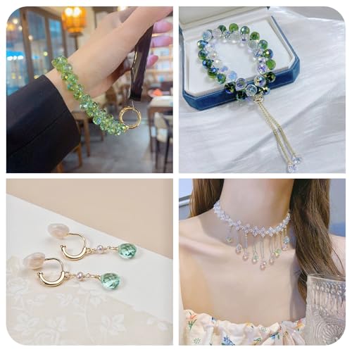 50Pcs Green Faceted Glass Teardrop Beads Electroplate Transparent Crystal Teardrop Charm Beads Top Drilled Drop Spacer Bead Water Drop Chandelier Charms for Earring Necklace Jewelry Making - color: Green