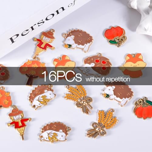 Bulk Gold Enamel Charms for Jewelry Making, Colorful Metal Charms Pendant for Bracelet Necklace and Crafting - color: Thanksgiving Yellow