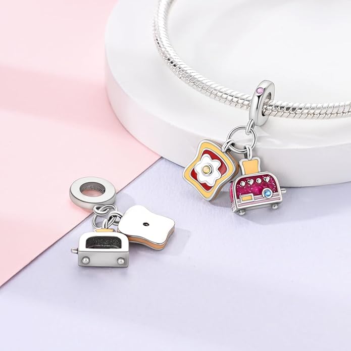 NARMO S925 Sterling Silver Charms Hamsa Charm for Pandora Bracelets Cross Charms for Bracelets Perfume High Heels Dangle Charms Silver Charms for Women