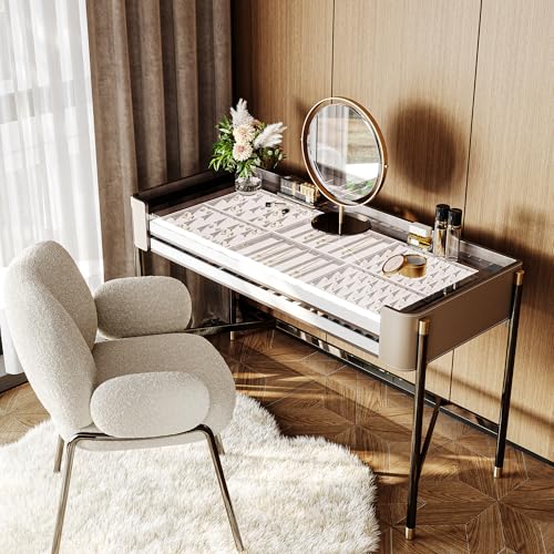Oirlv Velvet Stackable Jewelry Tray Necklace Pendant Organizer Display Showcase Jewelry Storage trays - size: 6 Grids Necklace Tray