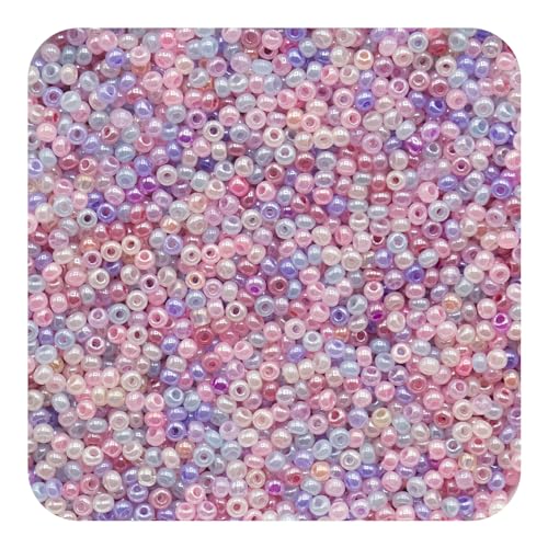 2mm Craft Glass Seed Beads for Jewelry Making, 4400 Pcs Friendship Bracelet Beads for Hair Braiding, DIY Necklace Key Chain Home Decor (Mixed Color) - color: Mixed Color1, size: 2mm