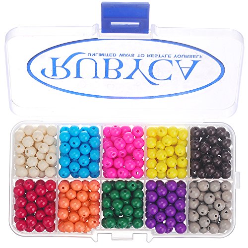 RUBYCA Opaque Painted Druk Czech Glass Beads for Jewelry Making 8mm, Mixed Colors w/Container Box - color: Opaque Mixed Colors #2, size: 8mm