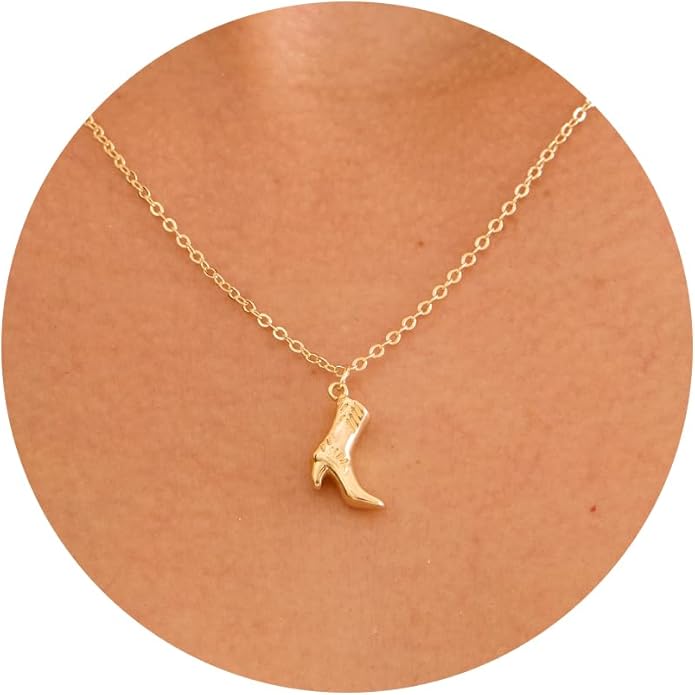14K Gold Plated Dainty Pendant Butterfly Bead Boot Bee Baseball Flower Compass Airplane Heart Hummingbird Tree Necklace Simple Jewelry Gift for Women