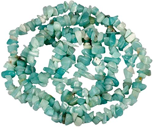 Genuine Amazonite Chip Beads 5-8mm Irregular Shaped Tumbled Stone Chips for Jewelry Making 1 Strand 32" - color: Amazonite