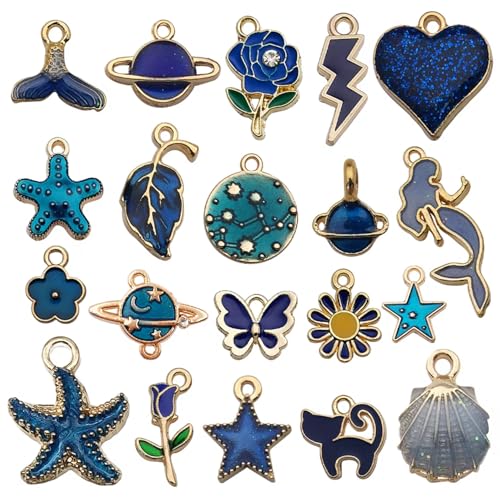 YouLuo 100Pcs Bracelet Charms for Jewelry Making Wholesale Bulk Jewelry Making Bracelets Charm KC Gold Alloy Charm Pendants and Gold Plated Enamel Charms Pendants for Bracelet Necklace - color: Gold-Multicolor