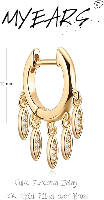 MYEARS Women Earrings Gold Huggie Hoop Ear Stud Cuff 14K Small Simple Hypoallergenic Everyday Jewelry