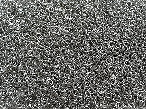 1/2 Pound Bright Aluminum Chainmail Jump Rings 18G 3/16" ID (4000+ Rings) - size: 18SWG 3/16" ID