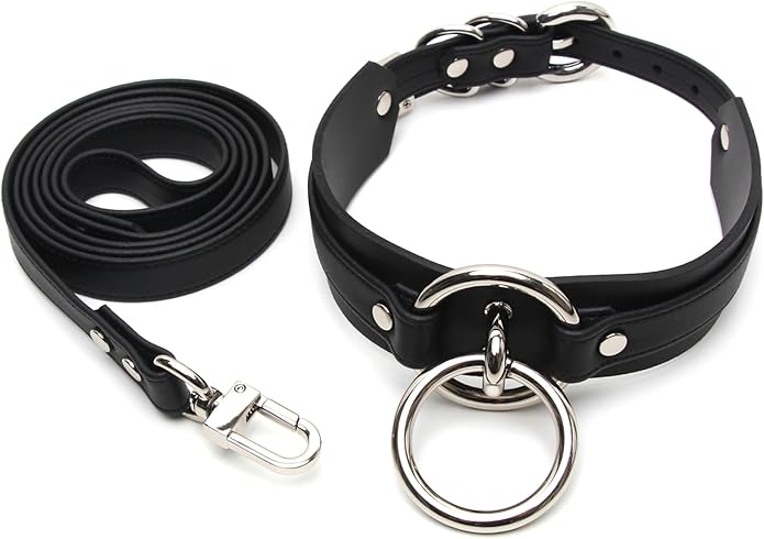 Lookook Fashion O-Ring Faux Leather Choker Necklaces Collar For Womens
