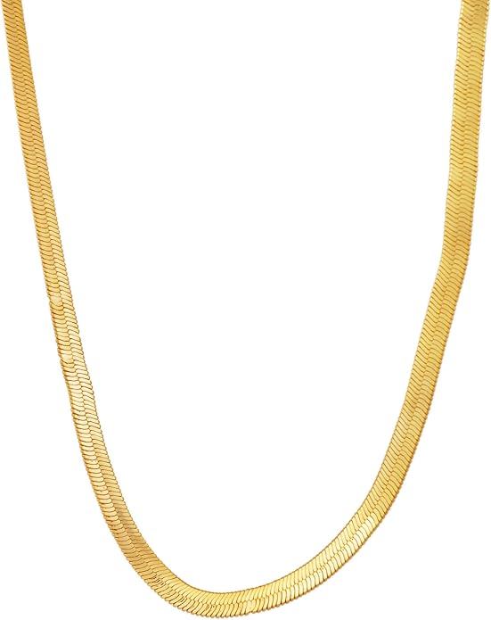 Gold Plated Link Chain Necklace for Women 18 Inch with 2 Inch Extender Adjustable Geometric Brass Jewelry Daily Wear Gift for Her Christmas