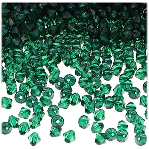 The Crafts Outlet, 1,000-pc Acrylic Bicone Beads, Faceted, 4mm, Clear