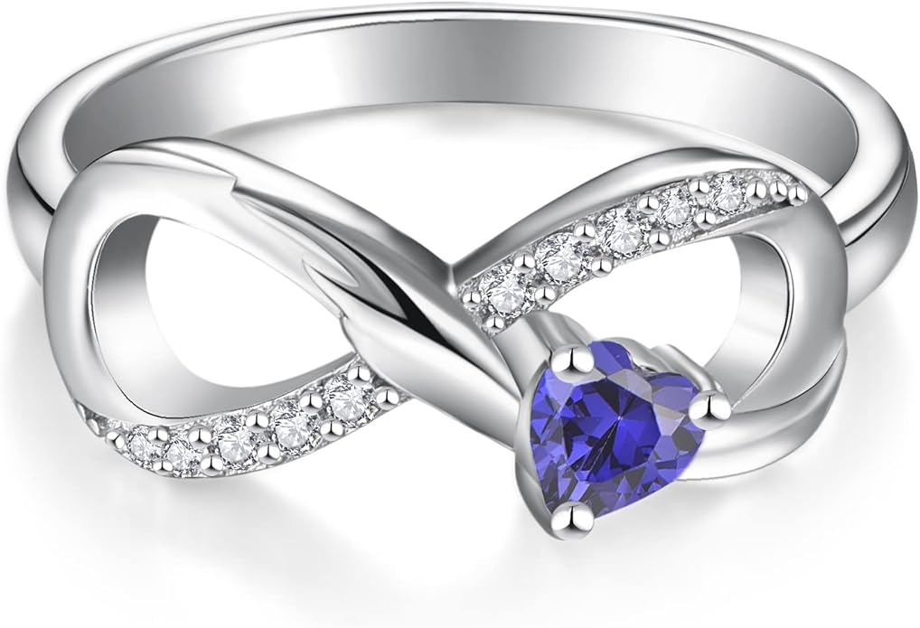 STARCHENIE Infinity Promise Ring 925 Sterling Silver Angel Wings Heart Ring for Women Size 5-10