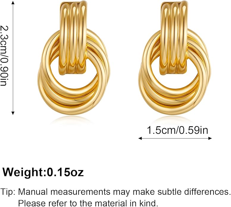 Gold Geometric Drop Dangle Earrings for Women Long Link Dangle Earrings Jewelry Gift
